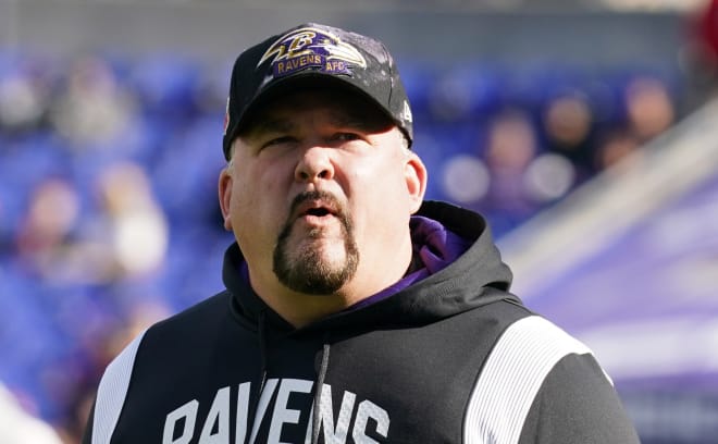 Baltimore Ravens offensive coordinator Greg Roman prior to the game against the Denver Broncos at M&T Bank Stadium. Photo | Mitch Stringer-USA TODAY Sports