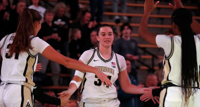 Purdue Boilermakers forward Caitlyn Harper (34) is announced into the starting lineup during the NCAA women s basketball game against the Syracuse Orange, Wednesday, Nov. 30, 2022, at Mackey Arena in West Lafayette, Ind. Purdue won 87-78. Purduesyrcacusewbb113022 Am40325