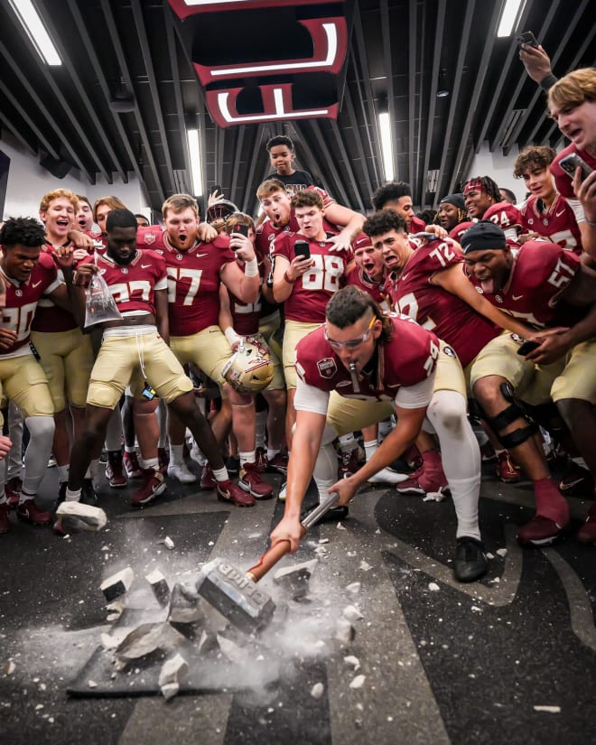 Alex Mastromanno was one of three Seminoles to break the rock after the win over Miami.