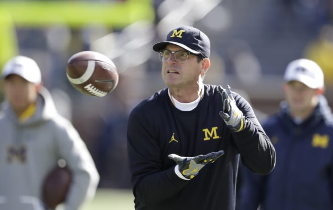 Michigan Wolverines head football coach Jim Harbaugh has won 69 percent of his games in six seasons at U-M.