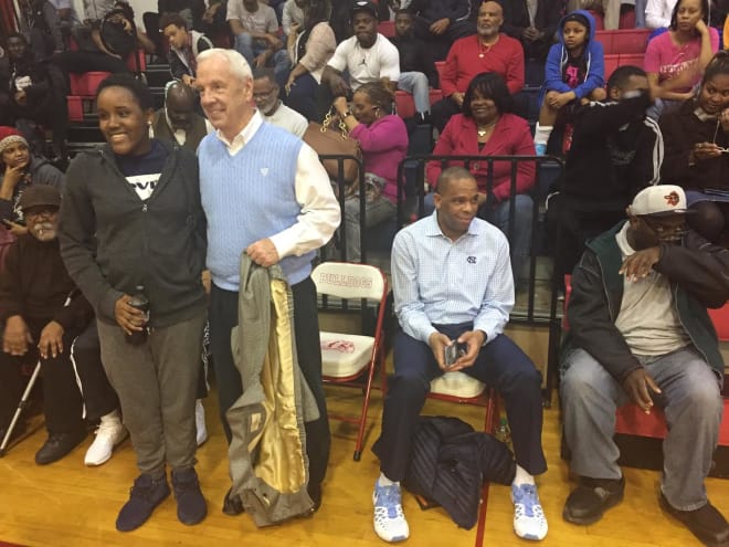 UNC basketball coach Roy Williams was recently in Richmond, VA, to watch 2020 F Isaiah Todd play.