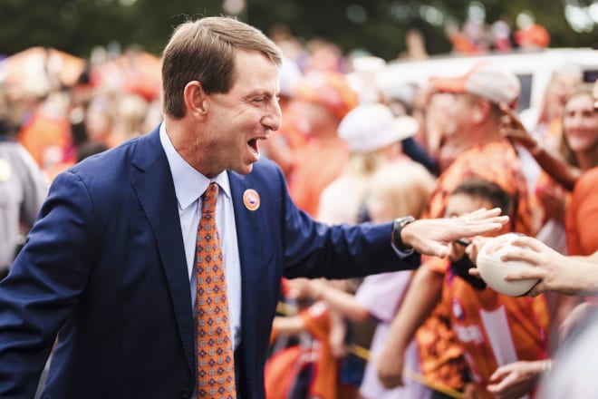 Swinney has guided Clemson to the College Football Playoffs in six of the last seven seasons.