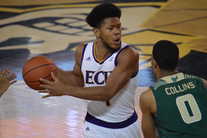 ECU falls to 8-11 overall and just 1-6 in AAC play after a 77-57 home loss in Minges Coliseum to USF.