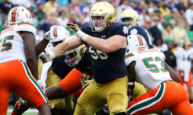 Junior Quenton Nelson was part of a strong Notre Dame pass-blocking effort.