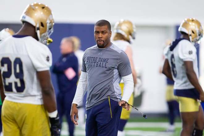 Notre Dame cornerbacks coach Mike Mickens needs to see improvement from top to bottom of his position's depth chart.