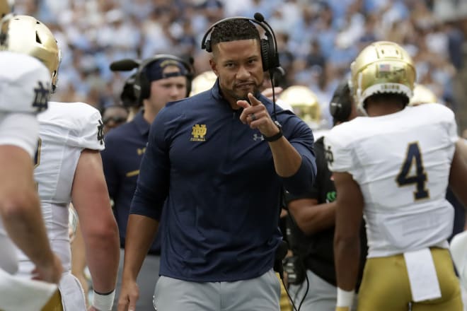 Notre Dame head coach Marcus Freeman on Saturday will preside over his second Blue-Gold Game.