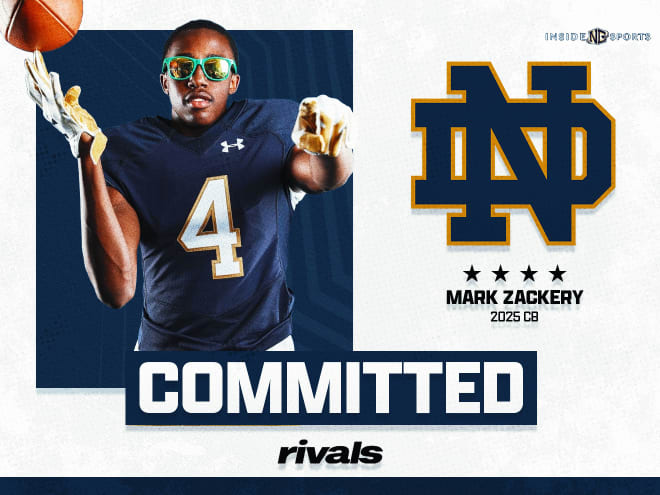 Four-star cornerback Mark Zackery, a 2025 recruit, committed to Notre Dame football on Saturday.
