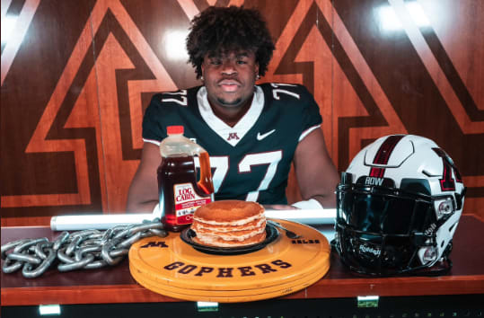 Williams poses with pancakes