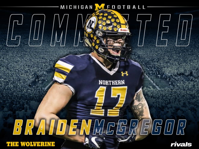 Three-star strongside defensive end Braiden McGregor is now a member of Michigan's 2020 class.