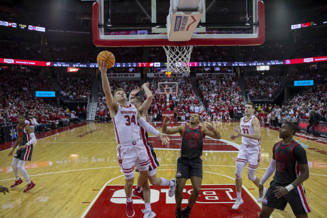 Brad Davison scored a game-high 25 points for No.13 Wisconsin, which also converted 32 points in the paint.