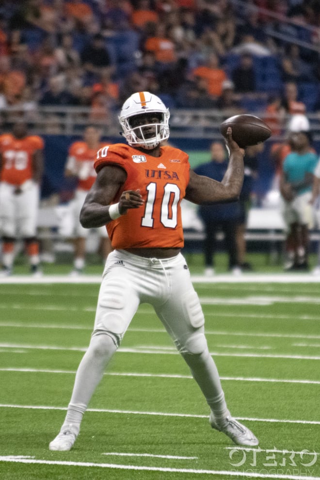 Lowell Narcisse, shown here during the game against Rice in 2019, helped lead the Roadrunners to a fourth quarter comeback against Old Dominion in November 2019.