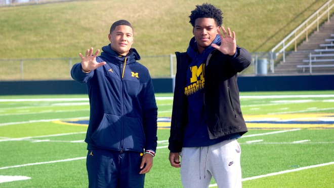Michigan Wolverines football target Domani Jackson (left) and pledge Will Johnson (right) enjoyed a great night in Ann Arbor Saturday.
