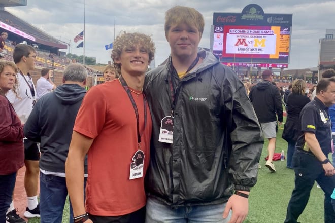 2025 OT Griffin Rousseau from Stoughton (Wis.) during his gameday visit to Minnesota.