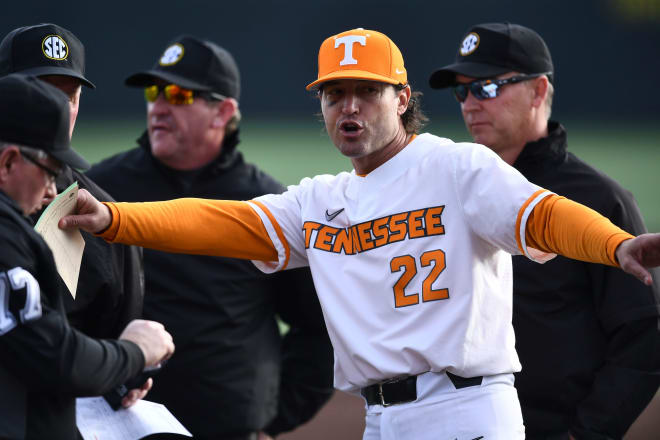 Tony Vitello will miss the next three games for Tennessee. 