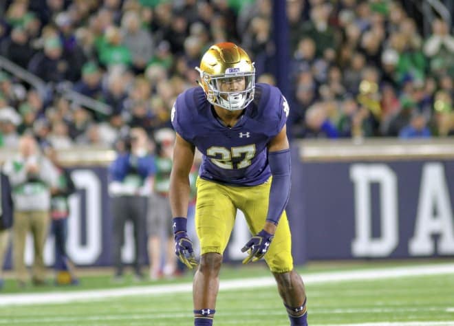 Julian Love (above) and drop end Julian Okwara are the next crucial "return men" on defense at Notre Dame.