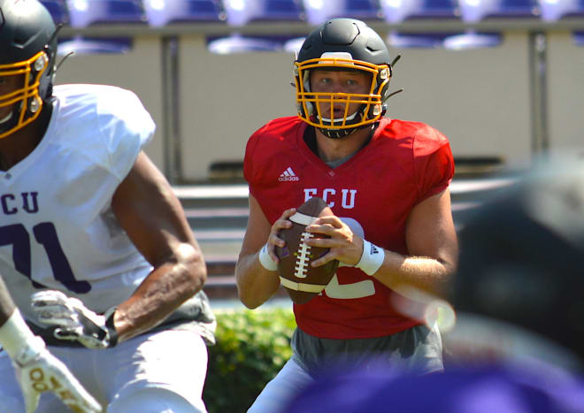 Holton Ahlers and East Carolina looked solid in the team's 90 play scrimmage on Friday.