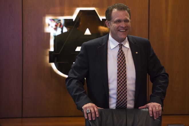 Auburn coach Gus Malzahn was all smiles after receiving a commitment from Nate Craig-Myers.