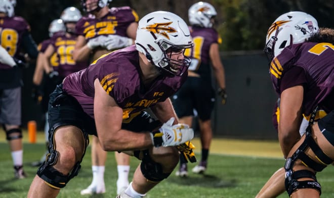 Cavanaugh on Kellen Diesch: "he’s a phenomenal athlete and a fun guy to coach." (Sun Devil Athletics Photo)