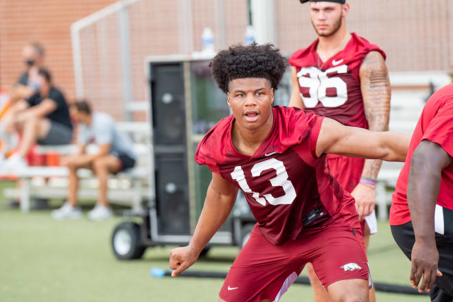 Julius Coates is in his first season at Arkansas after playing at East Mississippi C.C. last year.