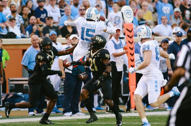 Corrales has been known to haul in passes with a higher degree of difficulty duirng his UNC career.