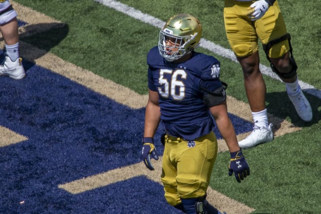 Notre Dame Fighting Irish football defensive tackle Howard Cross III