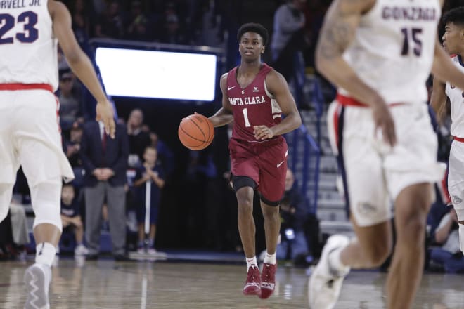 Notre Dame guard Trey Wertz during his time at Santa Clara