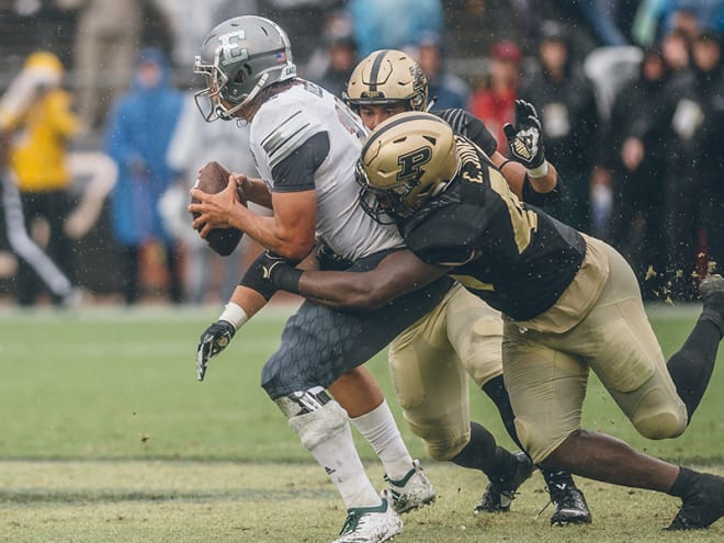 Cornel Jones (46) is one of six Purdue players with at least 30 tackles already this season. 