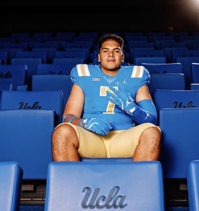 Kahuku (Hawaii) defensive end LeBron Williams during a photoshoot on his official visit to UCLA this past weekend.