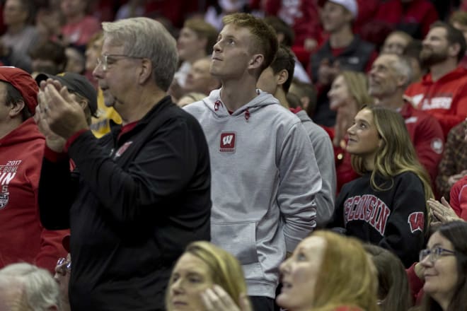 Jack Robison looks on during the Wisconsin-Nebraska game. He signed with the Badgers in November.