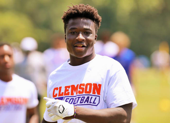 Rivals100 running back Gideon Davidson is shown here earlier this month at the Dabo Swinney Camp.