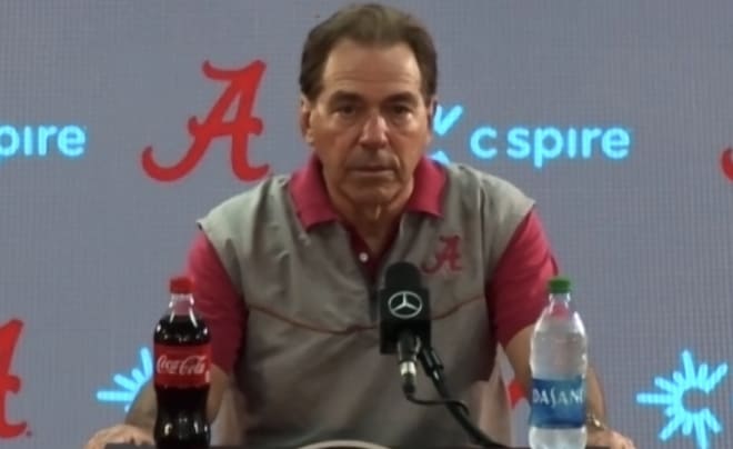 Nick Saban before Alabama's spring game 