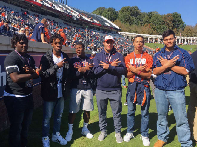 Jamari Peacock (far left) said the time around UVa's other commits really solidified things for him.