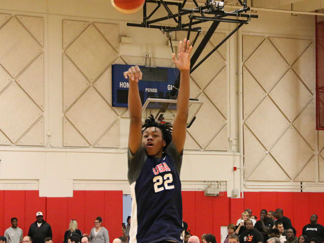 University School (Ft. Lauderdale) sophomore Scottie Barnes attempts a shot in October in Colorado Springs during the USA Basketball Trials