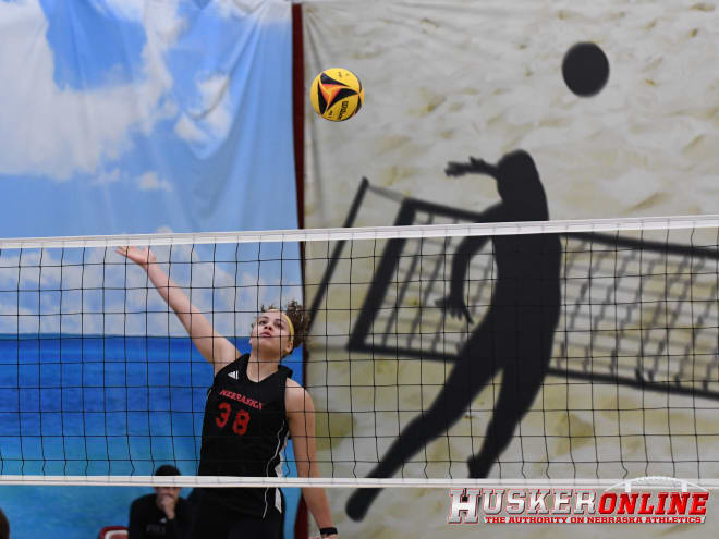 Nebraska middle blocker Bekka Allick during a beach volleyball match against Wayne State