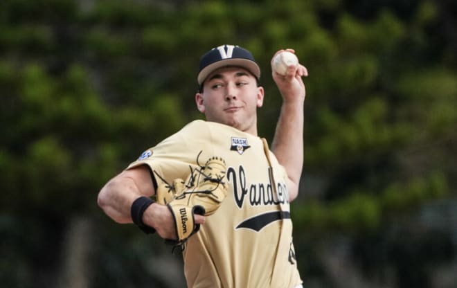 Carter Holton starting for Vanderbilt baseball vs. South Carolina