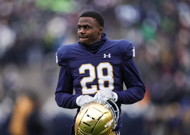 Grad senior TaRiq Bracy is back for Notre Dame after a late-season hamstring injury and pre-bowl travel delays.