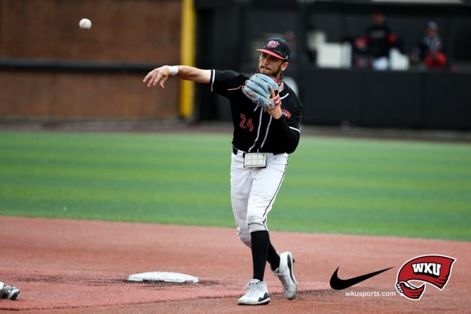  Shortstop Kevin Lambert makes a throw last weekend versus FAU. (Photo: wkusports.com)