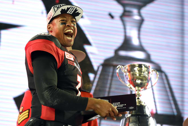 Henry Burris won three Grey Cup championships — two with the Calgary Stampeders and one with the Ottawa Redblacks.