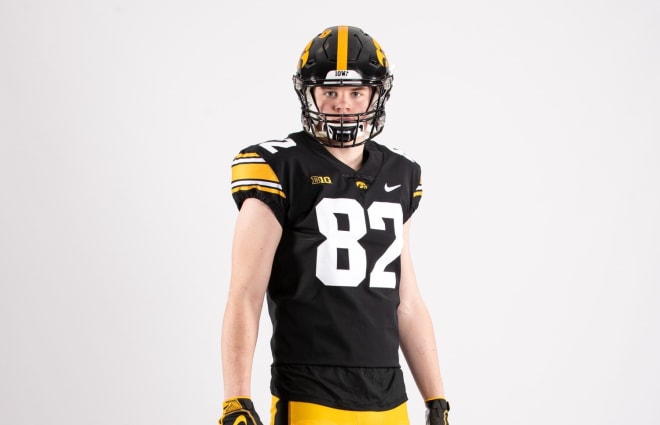 Tight end Zach Ortwerth visited Iowa's spring practice on Saturday.