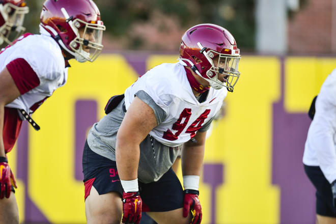 Defensive lineman Kobe Pepe was an early enrollee at USC but didn't get to take part in spring practice.
