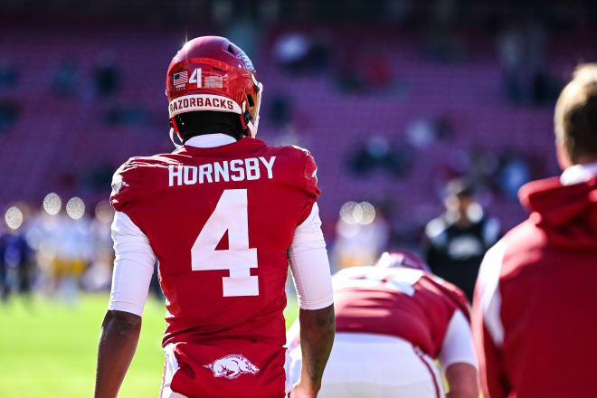 Former Arkansas QB Malik Hornsby transferred to Texas State on Jan. 9. 