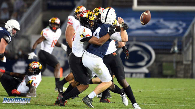 Sean Clifford's sack-fumble put the Nittany Lions behind 35-7 early in the second half against Maryland.