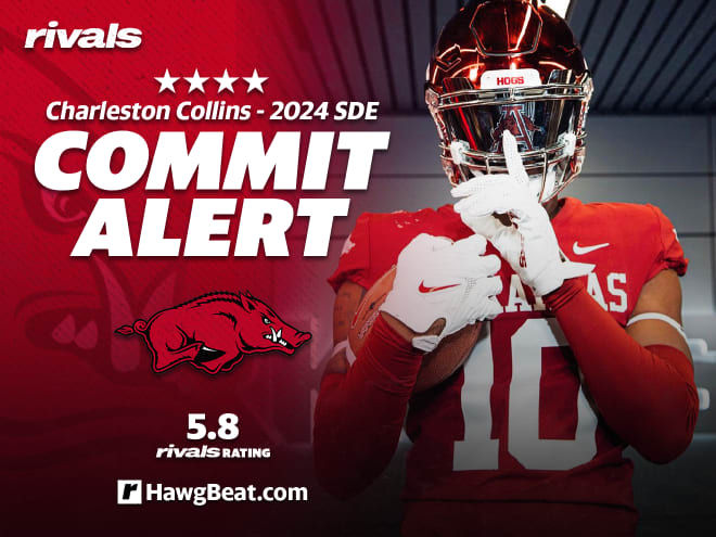 Four-star defensive end Charleston Collins of Little Rock has committed to Arkansas. 