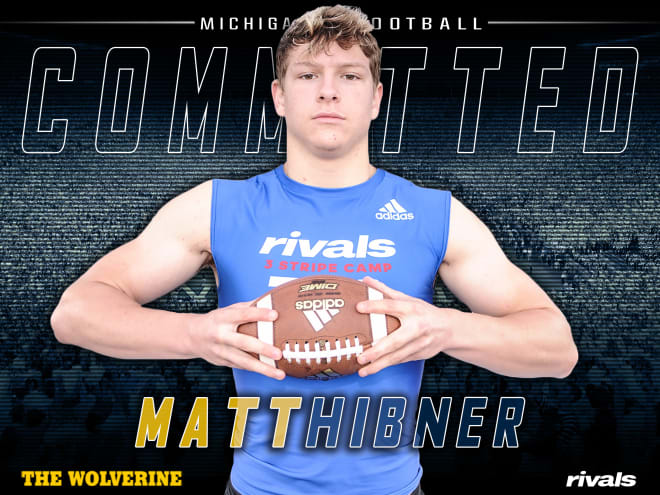 Three-star tight end Matt Hibner committed to Michigan during his first visit to campus.