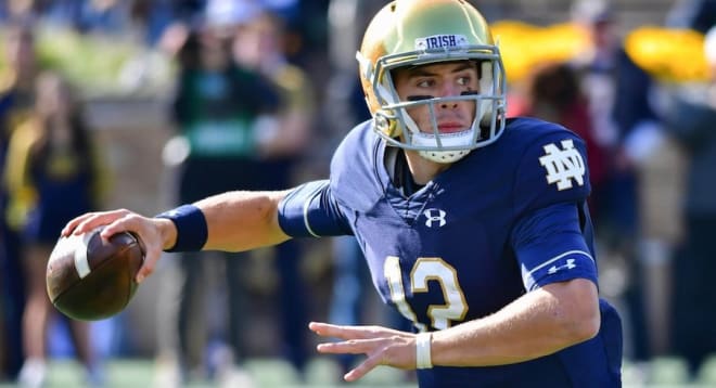 Notre Dame fifth-year senior quarterback Ian Book