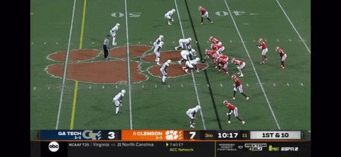 Biggers treats Clemson's center like a rag doll in the game last week
