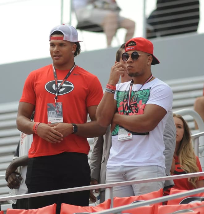 Johnson and his brother took in Saturday's festivities together.