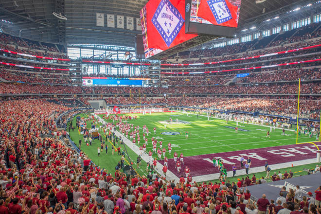 Arkansas and Texas A&M have played at the home of the Dallas Cowboys for seven straight years.