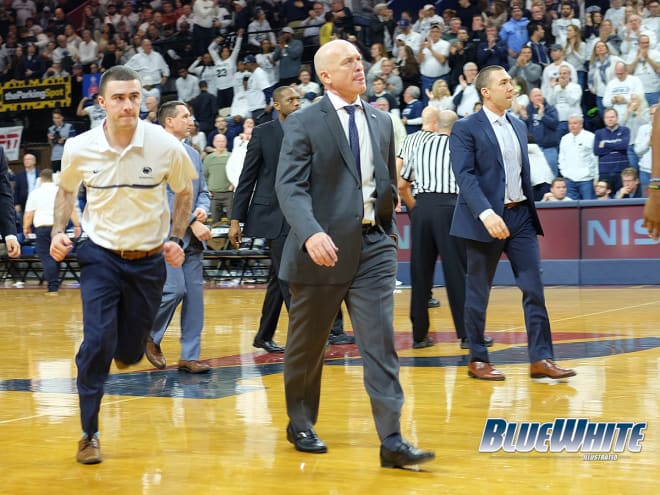 Patrick Chambers and the Nittany Lions walked off the Palestra floor as upset winners against Michigan State in 2017.