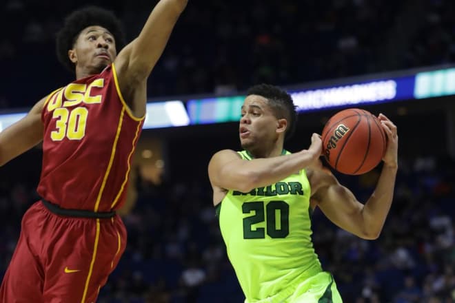 Baylor PG Manu Lecomte scored all 12 of his points in the final 4:42 of Baylor's 82-78 win over USC.